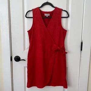 Madewell Texture and Thread Red Wrap Dress